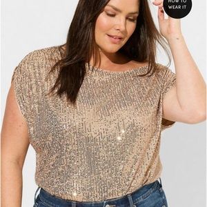 Torrid Sequin Off The Shoulder Top sz 2 NWT